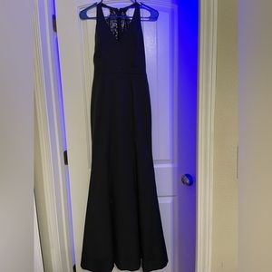 Black mermaid dress with lace back